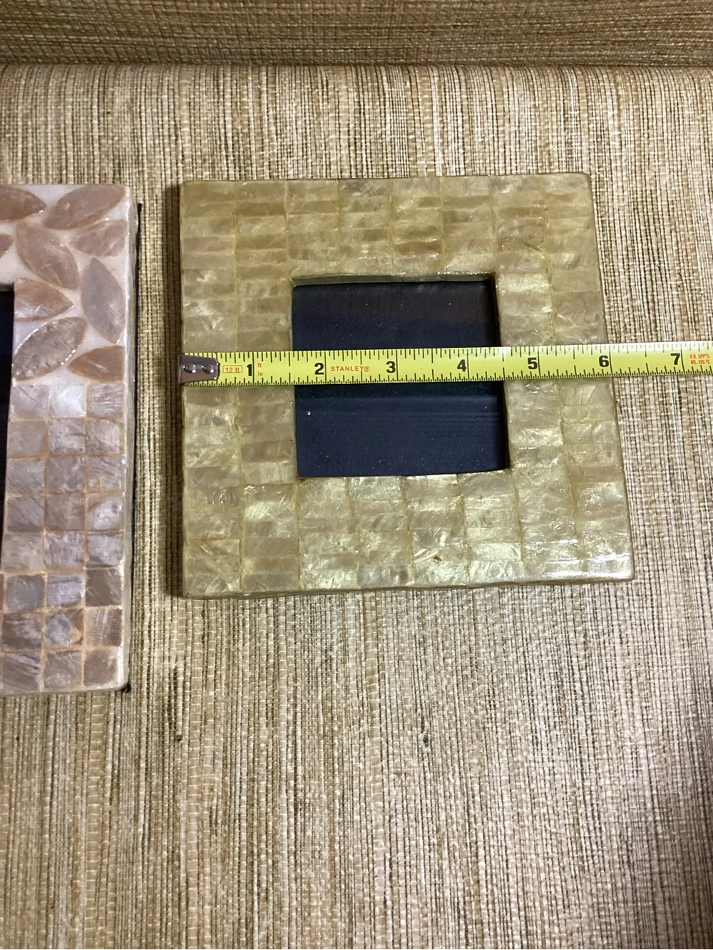 Gold and Champagne Mosaic Capiz  Shell Square Picture Frames -